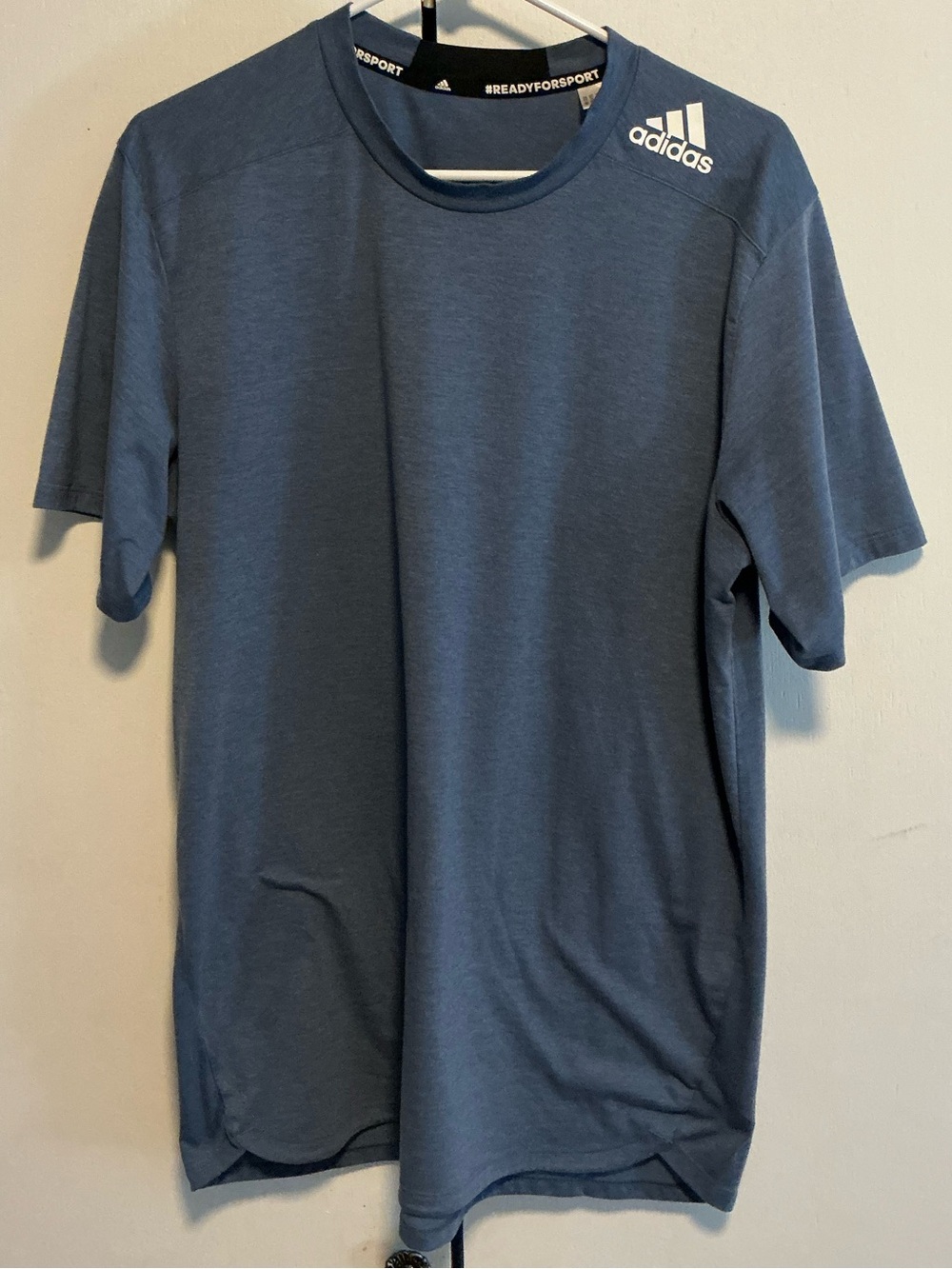 adidas Men's Heather Slate Blue Athletic Crewneck Tee